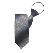 Zipper Ties for Men, Adjustable Mens Ties with Zip, Pre-Tied Men's Grey