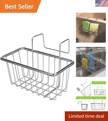 Functional Stainless Steel Sink Caddy - Efficient Sponge and Supply Organizer