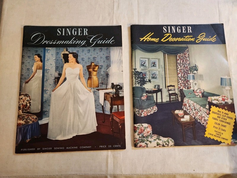 1947 Singer Home Decoration Guide & Dressmaking Guide; 1952 Canon Sheets Guide