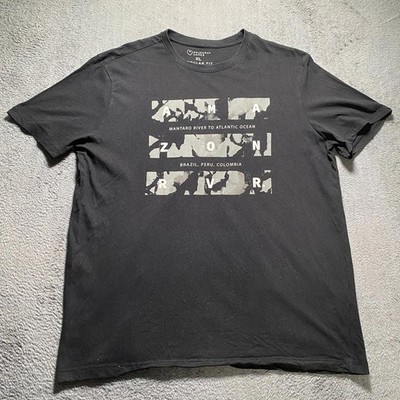 PRIMARK T-Shirt Herren XL Schwarz Regular Fit Grafik Freizeit