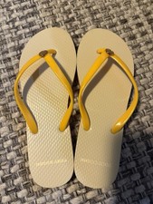 Tory Burch Classic Thin Thong Sandals Size 7 Flip-Flops Logo Beach Pool