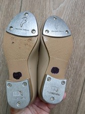 Bloch Techno Tap 2 Beginning Tap Shoes Nude Tan Leather Little Girls 7W