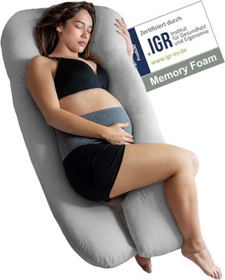Traumreiter U-Form Seitenschläferkissen Hybrid Memory Foam & Eco Bezug