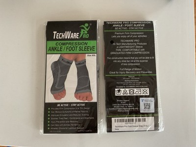 TechWare Pro Compression Ankle Foot Sleeve Size XXL Unisex