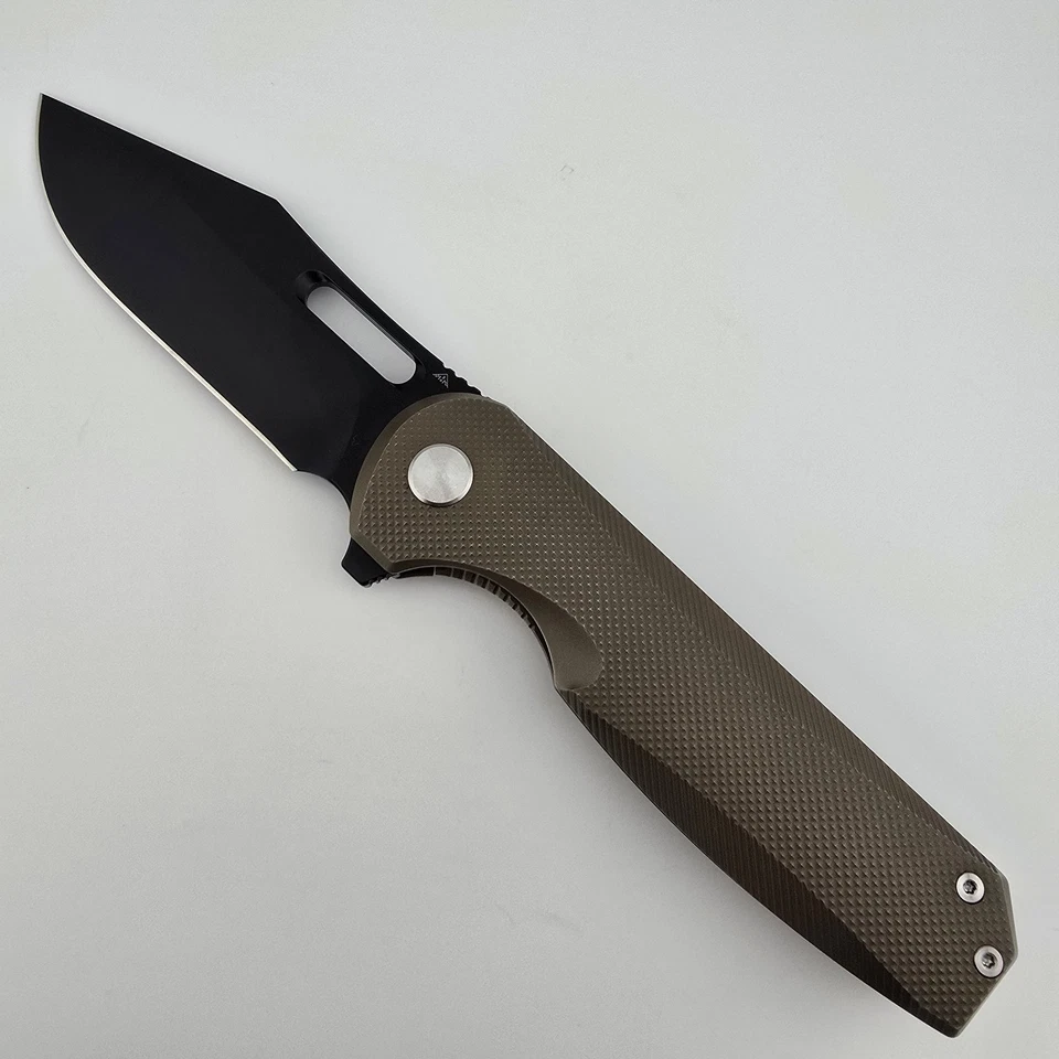 Miguron Ameight Preyert II Flipper Folding Knife Bronze Titanium Black PVD S90V - Image 3 of 4