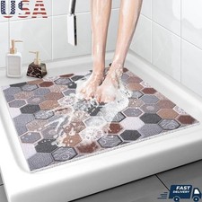 Non Slip Shower Mat PVC Square 36x36 Drainage Cushion Quick Drying Safety Rug US