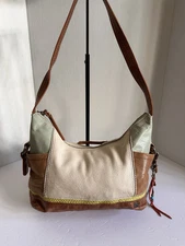 The Sak Kendra Multi-Colored Leather Shoulder Hand Bag Purse Pockets Charm EUC