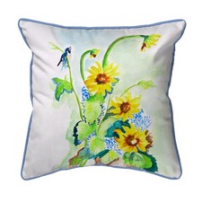 Betsy Drake Sunflower Bird Extra Large Zippered Pillow 22x22