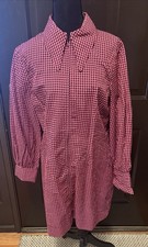 GANNI Pink & Black Check Seersucker Dress Women’s Small