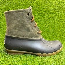Sperry Saltwater Womens Size 7 Brown Green Classic Outdoor Waterproof Duck Boots