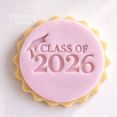 Klasse von 2026 Ausstechstempel, Abschlussplätzchen | Debosser Fondant / Glasur Ausstecher