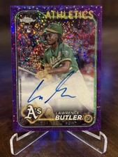 2024 Topps Chrome Lawrence Butler Purple Speckle Refractor RC Auto /299 #RA-LBU