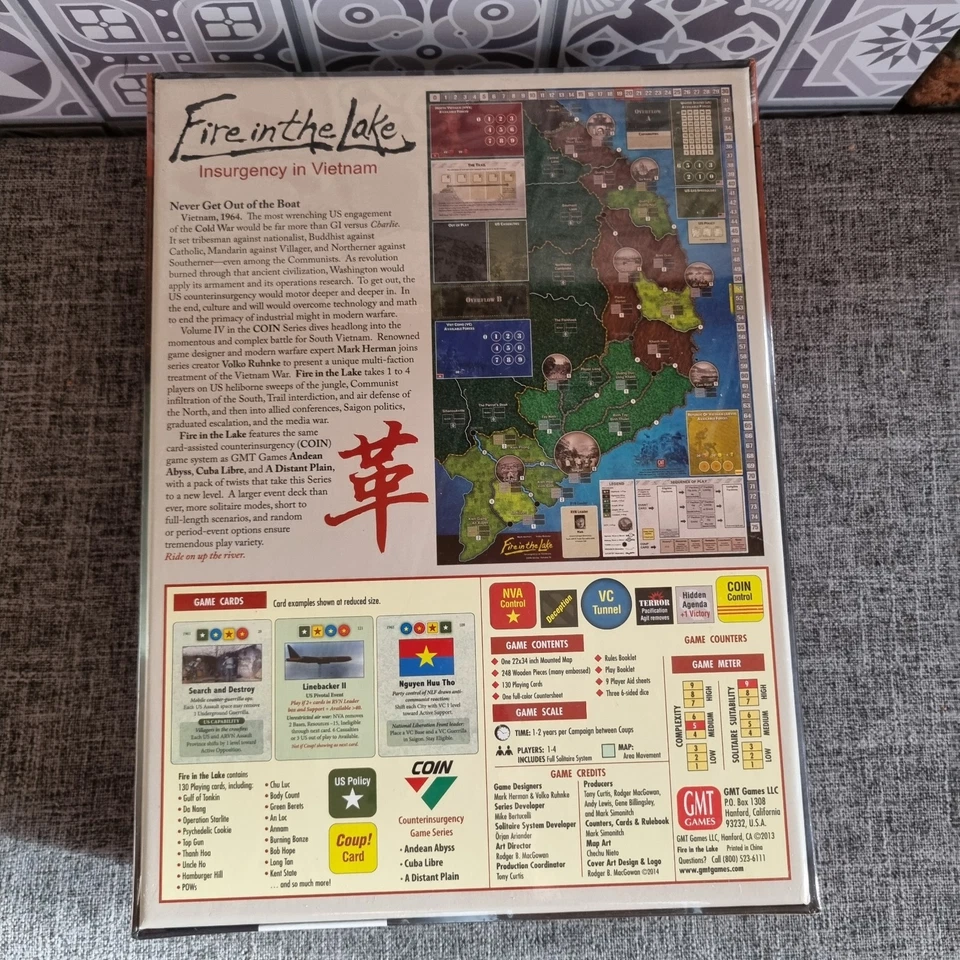 GMT Games Fire in The Lake Board Game - COIN Game Series - New & Sealed - Image 3 of 3