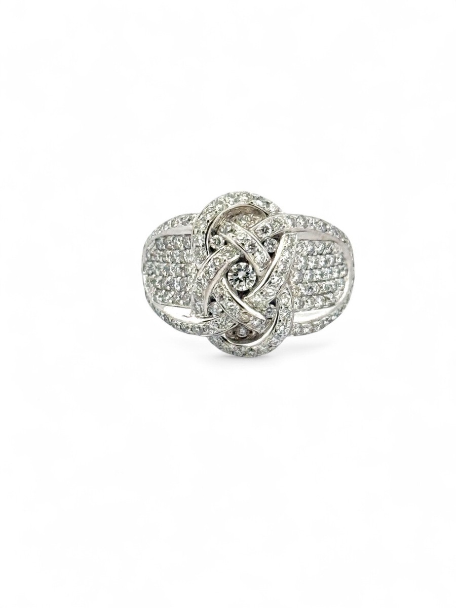 Bague En Or 18 Carats Type Jonc, Motif Corbeille Avec Diamants - Neuve Sans Boîte