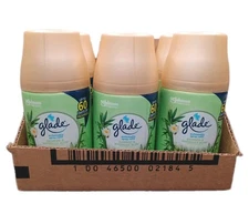 6 Pack Glade Automatic Spray Refill Bamboo & Waterlily Bliss Air Freshener 6.2oz
