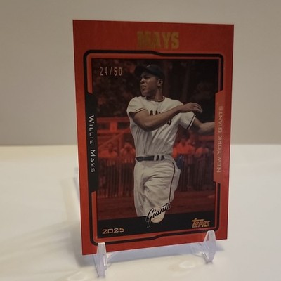 Topps 2025 Willie Mays New York Giants Parallel Numbered 24/50 Jersey #24 Match