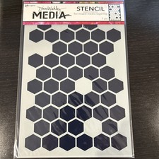 MDS58250 Dina Wakley Media Stencils 9"x6"-Honeycomb, Honey Comb