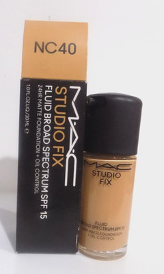 NEW~Mac Studio Fix Fluid SPF 15 24hr Matte Foundation+Oil Control NC40 1oz/30ml