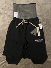 NEW Fear of God Essentials Cuffed Black Sweatpants Size Small 100% Authentic✅
