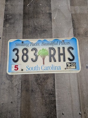2005 South Carolina Smiling Faces Beautiful Places License Plate SC Expired 