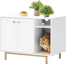 Cat Litter Box Enclosure Enclosed Hidden Litter Box Cabinet Furniture W/ Storage