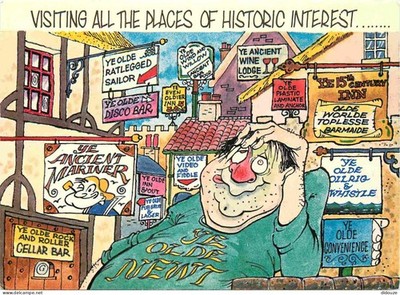 Carte Postale - Humour Anglais - Visiting all the places of historic interest  -