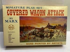 Marx Vintage Rare Miniature Play Set Covered Wagon Attack Hand Painted W/ Box