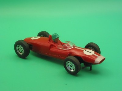 TRIANG SCALEXTRIC C67 LOTUS FORMULA JUNIOR DUNKELROT FRANZÖSISCHER TAMPO-STREIFEN LÄUFT GUT
