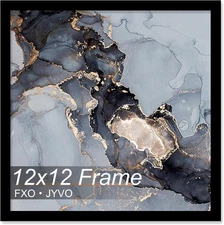 12x12 Frame, Black Picture Frame for 12 x 12 Square Picture Poster Photo, Lig...