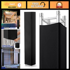 2 Pcs Black Truss Cover 4.92ft x 12in Elastic Fabric Scrim Easy Install Sleeves