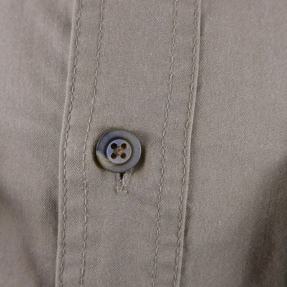 Camisa Cabelas Para Hombres Manga Corta Botones Bronceado Bolsillos Pequeña Foto 4 de 4