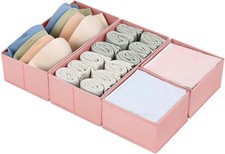 Drawer Organizers for Clothing, Set of 4 Dresser Drawer Organizers, Fabric