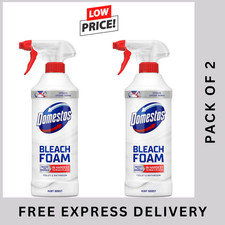 Domestos Bleach Foam Spray Mint Boost 450ml x2 – Toilet & Bathroom Cleaner 12.36 per litre