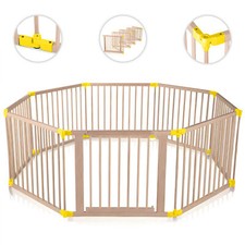Baby Vivo Parc Bébé Barrière Sécurité Bois Enfant Protection Porte Pliable