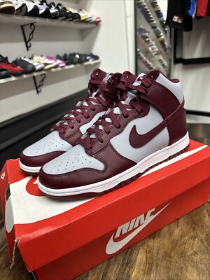 Nike Dunk High ''Dark Beetroot'' DD1399-600 Men's Brand New New Grey Maroon NEW