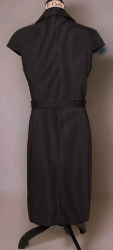 Tahari by ASL schwarz Nadelstreifen Flügelärmel Knopfleiste Jacke Kleid-Größe 8 - Bild 3 von 3