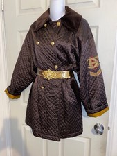 Iceberg Italy Iconic Vintage Brown Gold Military Quilted Boyfriend Jacket 40