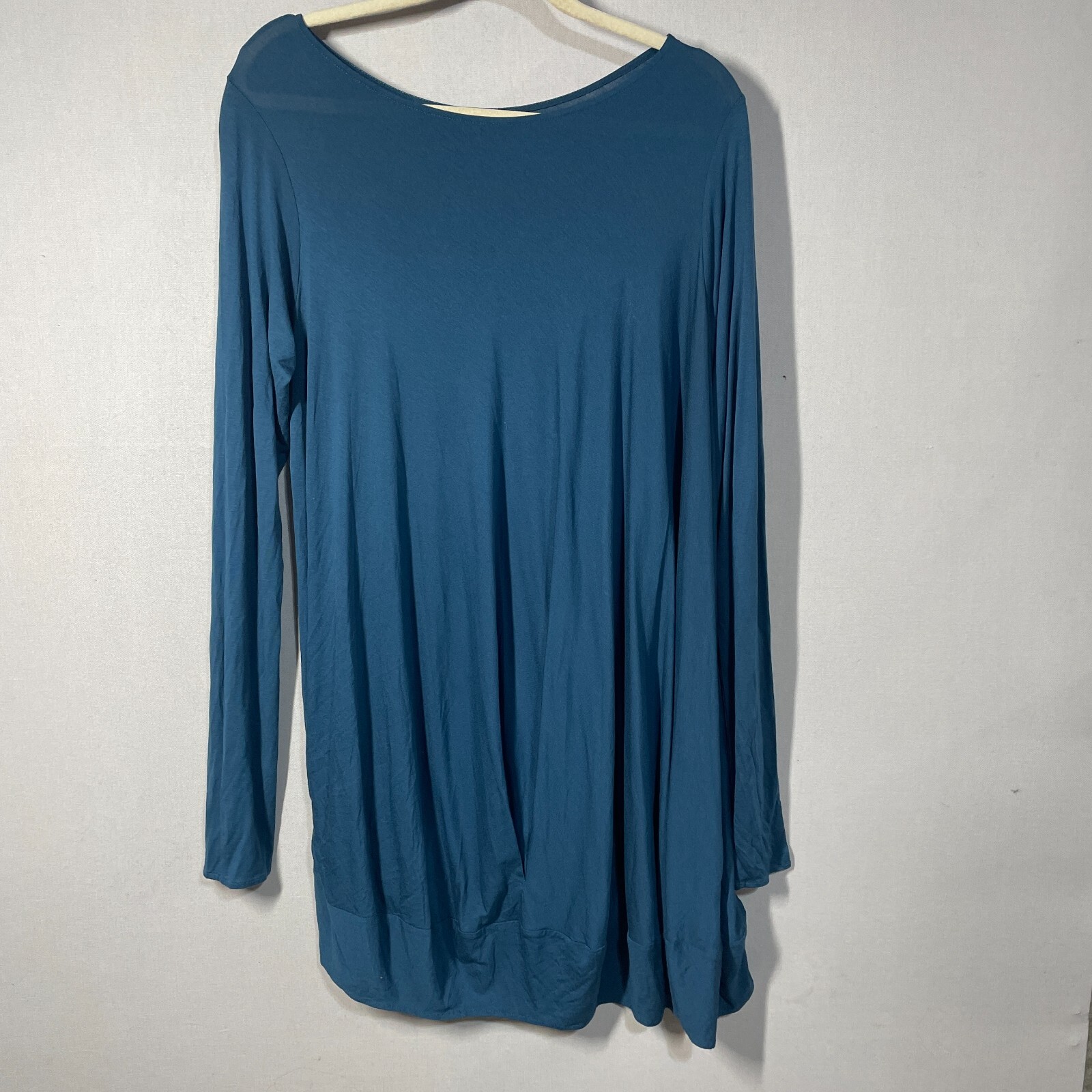 Zero + Maria Cornejo Dress Women S Blue Tunic Shift Casual Modal Long Sleeve