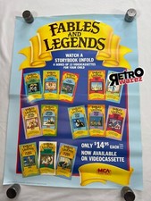 Fables and Legends VHS Promo Poster 18x24” 1986 Aesop’s Story Books Vintage