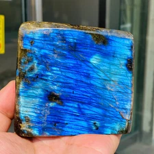 724g Natural Dark Blue Flash Labradorite Quartz Crystal Freeform Healing