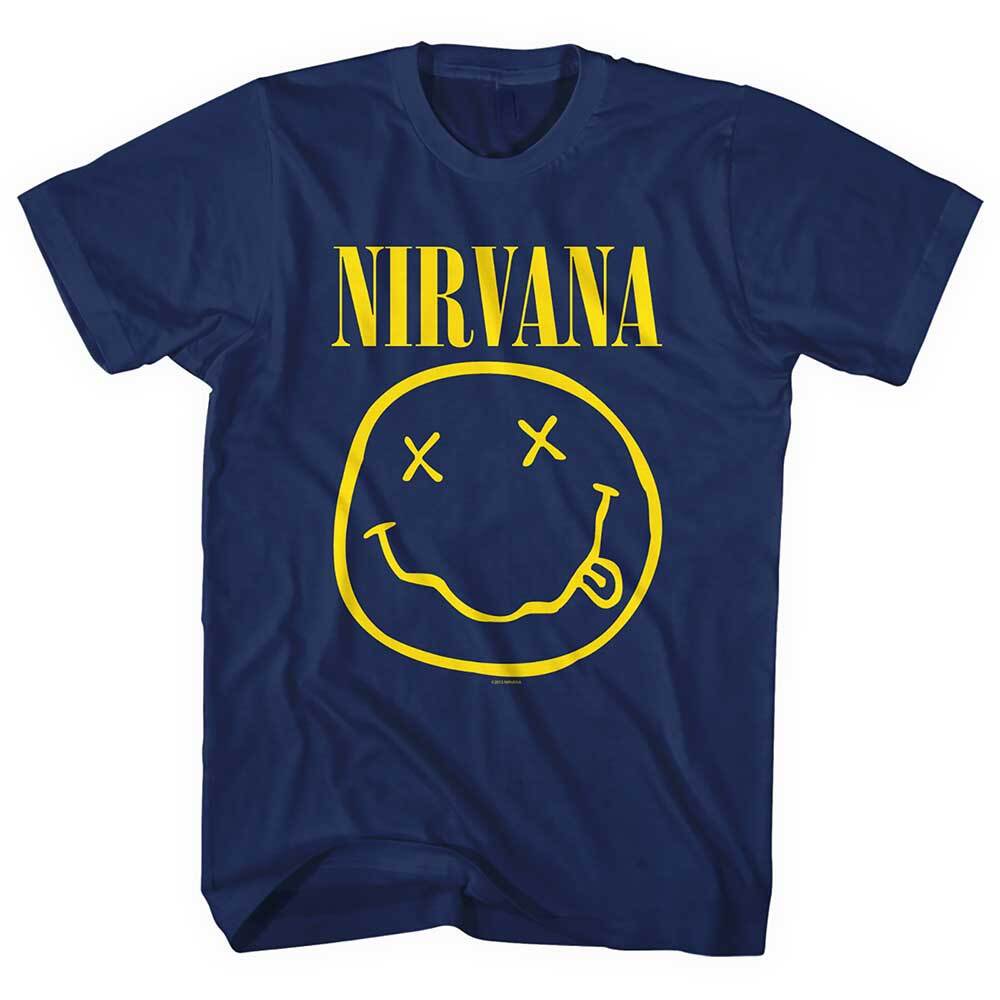 Abbigliamento Nirvana - Nirvana Unisex T-Shirt: Yellow Happy Face (X-Large)