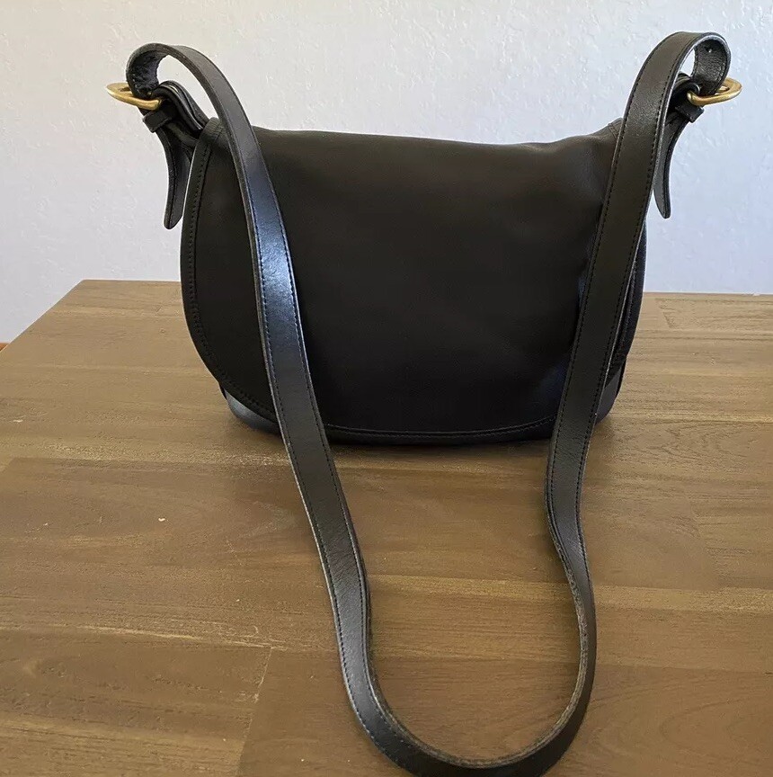 Vintage Coach Leather Crossbody Fletcher Shoulder Bag Black  4150