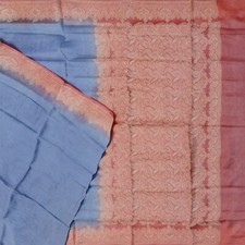 Namaste Jahrgang Blau Sarees 100% Reine Seide Gewoben Indischer Sari 4,6 M