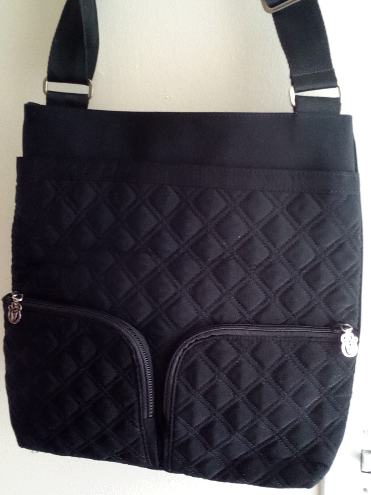 Vera Bradley Black Quilted Tote Bag four pieces in on… Gem