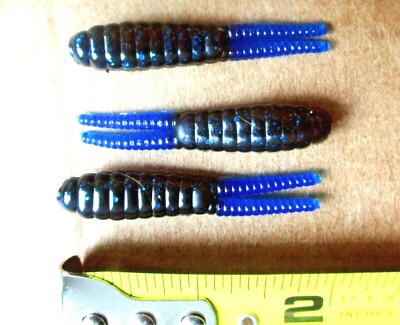 10ct BLACK BLUE BLUE Tips 2'' Split Tail BEETLE SPIN BODIES Crappie Fishing Baits