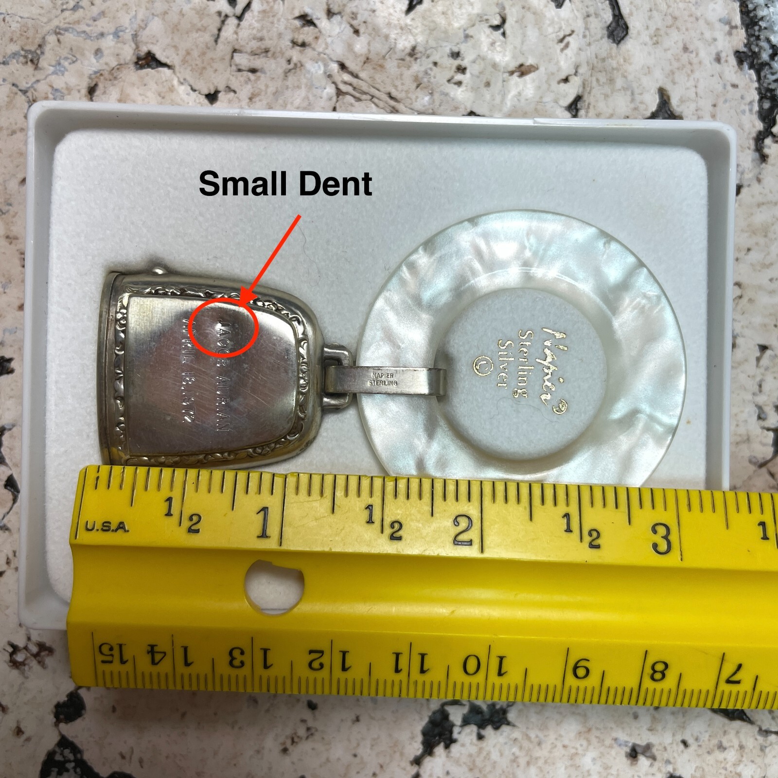 Napier Sterling Silver Baby Rattle Engraved eBay