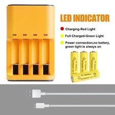 700mAh NiMH AA Rechargeable Batteries 1.2V + AA AAA Smart Battery Charger 4-Slot