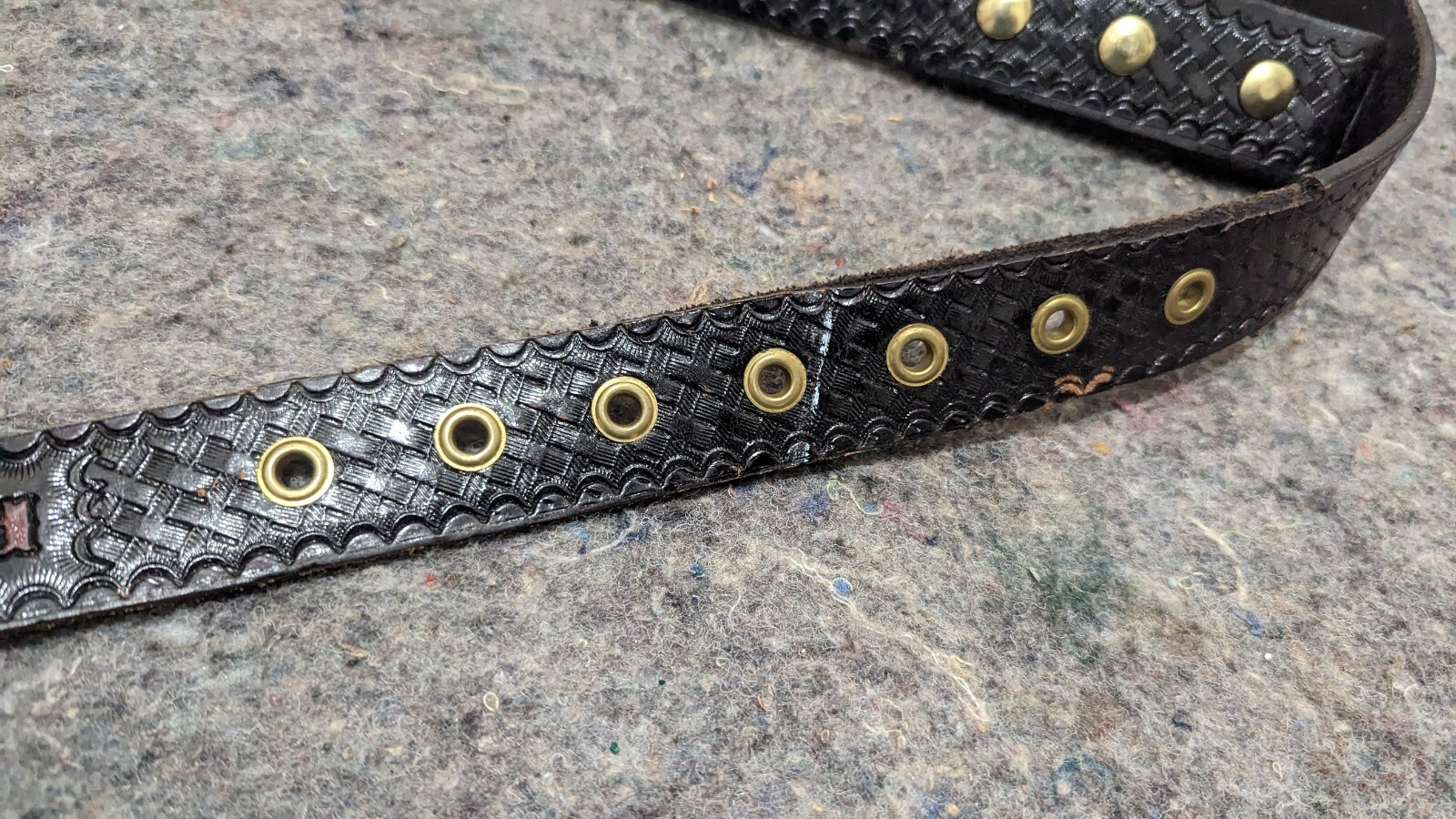 Black gun belt, basketweave leather, personalized eBay