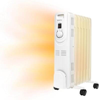 Electric Oil-Filled Radiant Radiator Space Heater, Never Refill