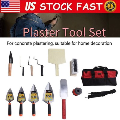 Margin Trowel Set Soft Grip Plasterers Corner Plastering Tools With Storage Bag